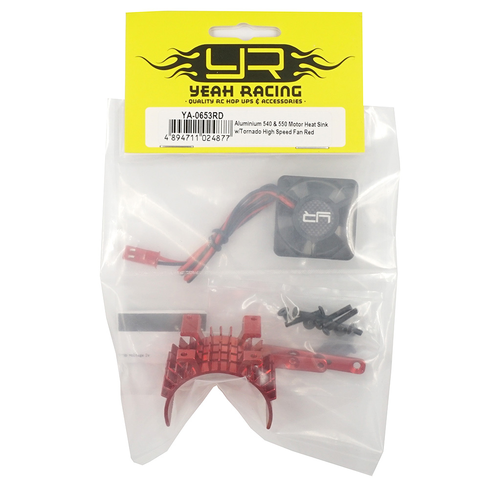 Yeah Racing Aluminium 540 & 550 Motor Heat Sink w/Tornado High Speed Fan Red (YA-0653RD)