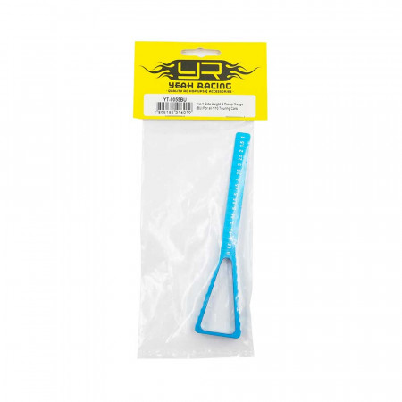 Yeah Racing 2 in 1 Ride Height &amp; Droop Gauge Blue 1:10 Touring Cars (YT-0055BU)