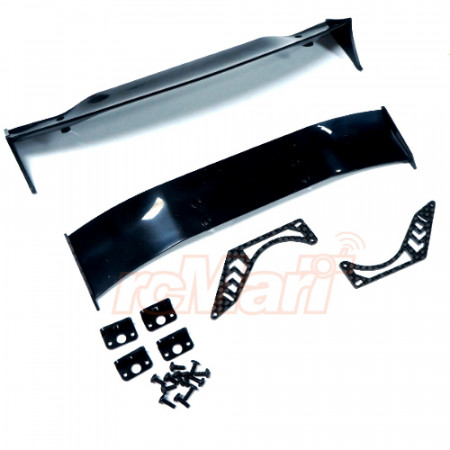 Yeah Racing Carbon Graphite Spoiler Wing Mount w/ Plastic Rear Wings For 1/10 Drift Type B (YA-0509)