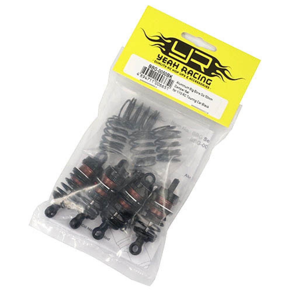 Yeah Racing Aluminium Big Bore Go 50mm Damper Set 4pcs 1/10 RC Touring Car Black (BBG-0050BK)