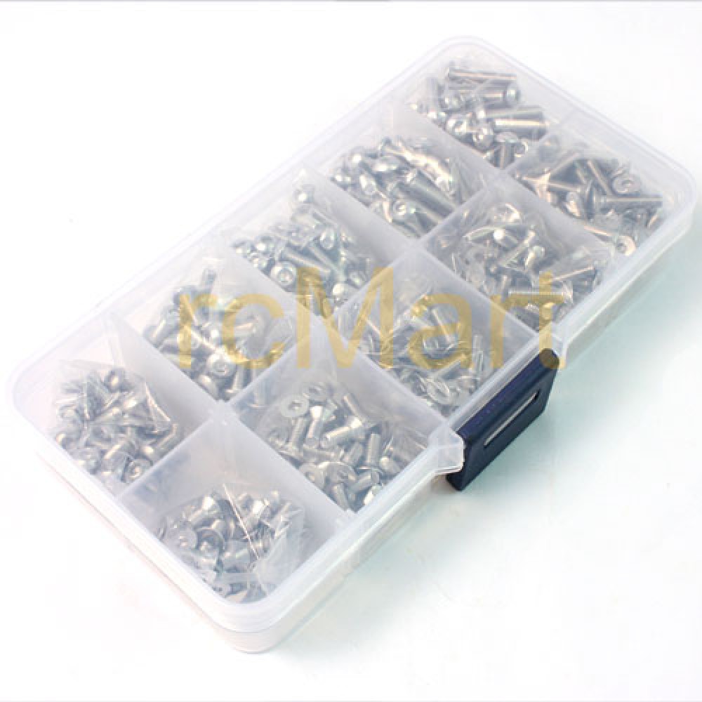 Yeah Racing Stainless Steel Screw Assorted Set (400pcs) with FREE Mini Box (SSS-400)