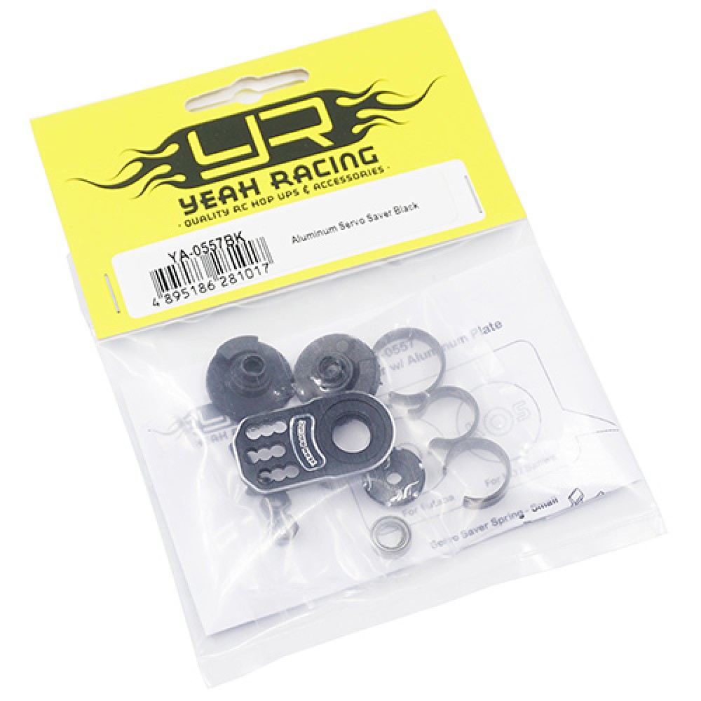 Yeah Racing Aluminum Plate Servo Saver Black (YA-0557BK)