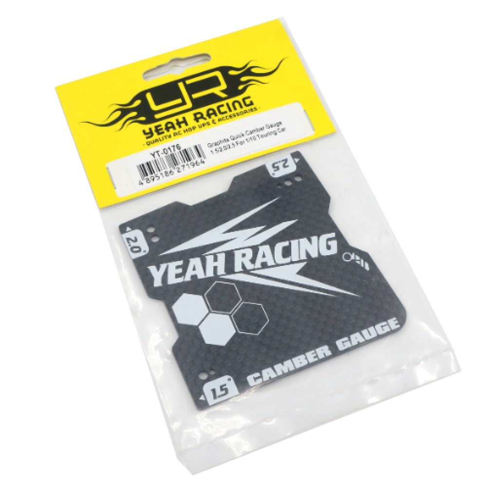 Yeah Racing Graphite Lightweight Camber Gauge 1.5, 2 and 2.5 Deg For 1:10 Touring Car (YT-0176)