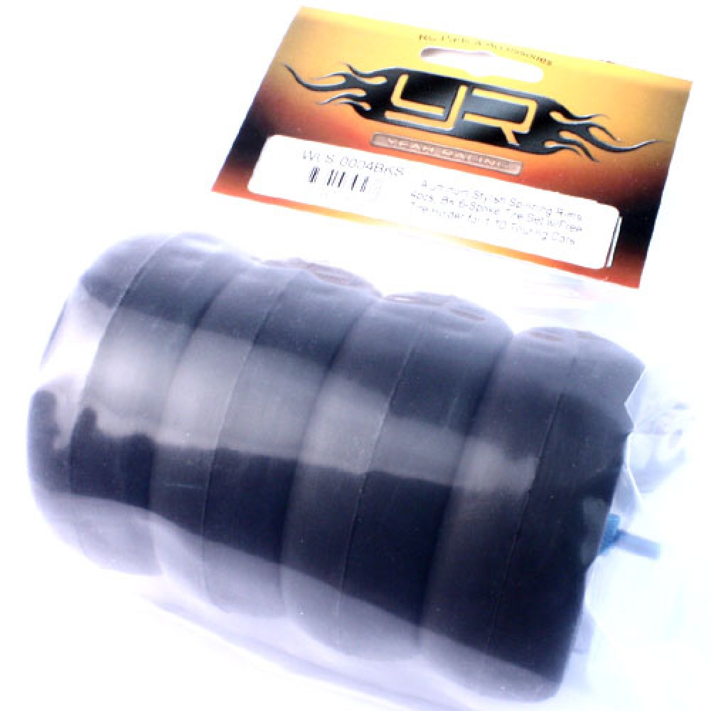 Yeah Racing 1:10 Spinning Rims White/Black 6-Spoke Tire Set w/Free Tire Holder 4pcs (WLS-0004BKS)
