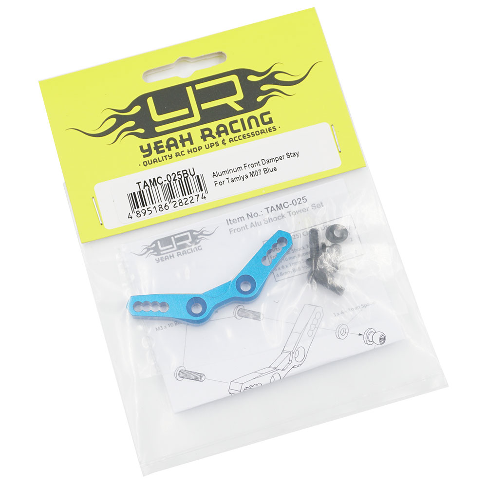 Yeah Racing Aluminium Front Damper Stay Tamiya M07 - Blue (TAMC-025BU)