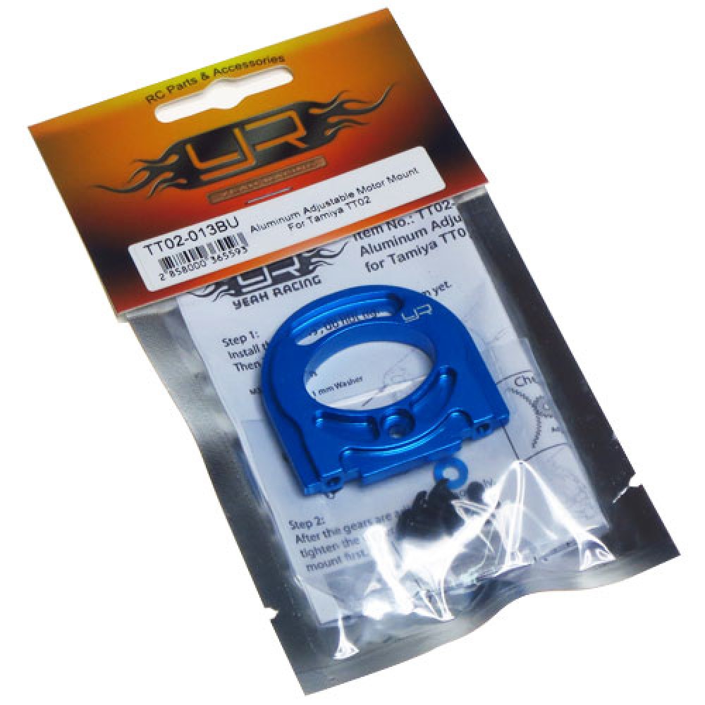 Yeah Racing Aluminium Adjustable Motor Mount TT02, TT02B, TT02S (TT02-013BU)