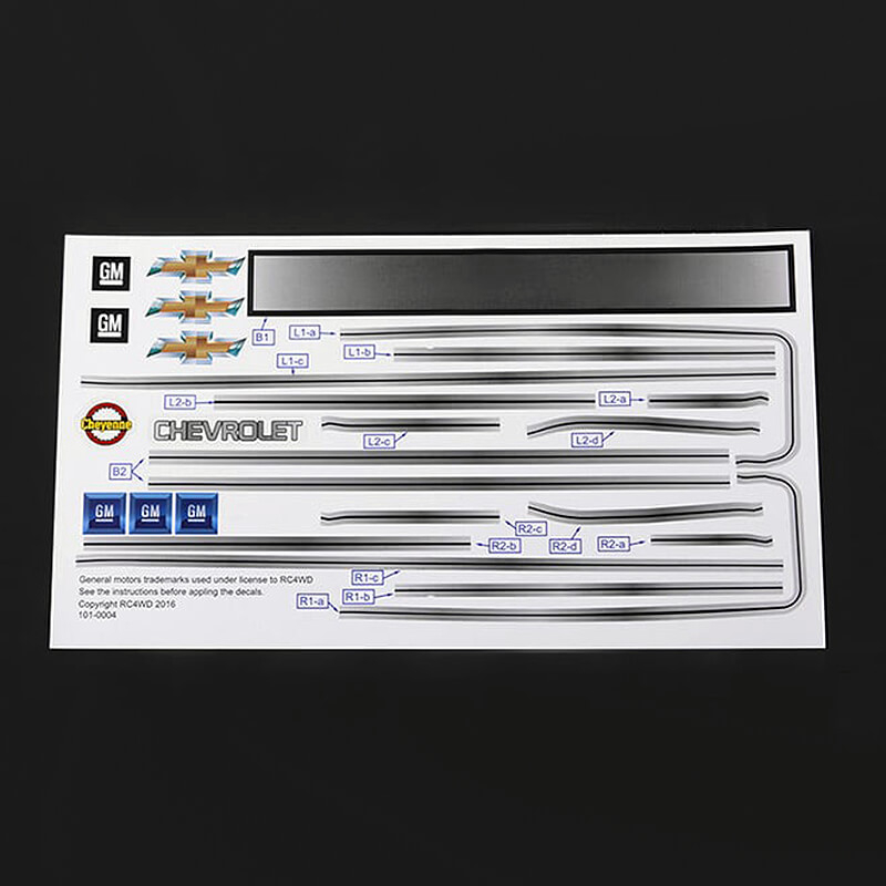 RC4WD Chevrolet Blazer Decal Sheet Set For Chevy Blazer Body (Z-B0123)