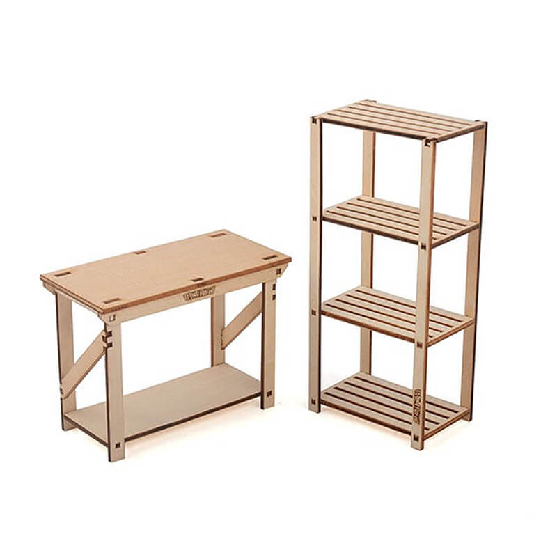 RC4WD 1/10 Wood Garage Shelves &amp; Work Bench Set (Z-S0161)