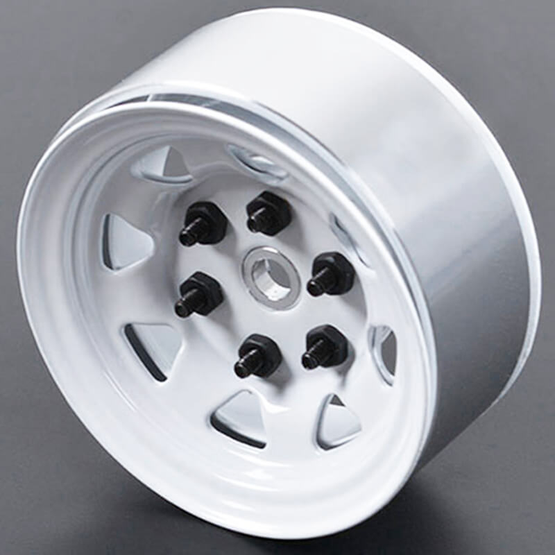 RC4WD Stamped Steel 1.55&quot; Stock White Beadlock Wheels (Z-W0035)