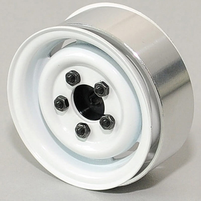 RC4WD 1.55&quot; Landies Vintage Stamped Steel Beadlock Wheels (White) (Z-W0076)