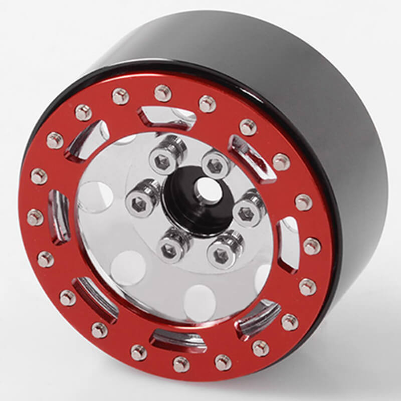 RC4WD Tro 1.7&quot; Stamped Steel Beadlock Wheels (Red/Chrome) (Z-W0225)