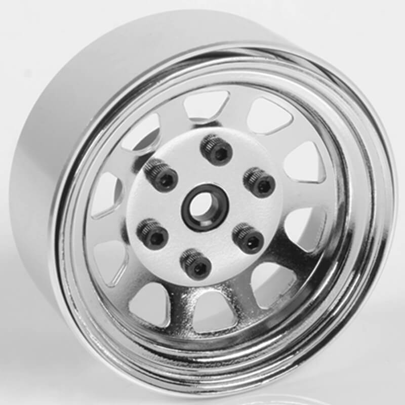 RC4WD Stamped Steel 1.7&quot; Beadlock Wagon Wheels (Chrome) (Z-W0271)