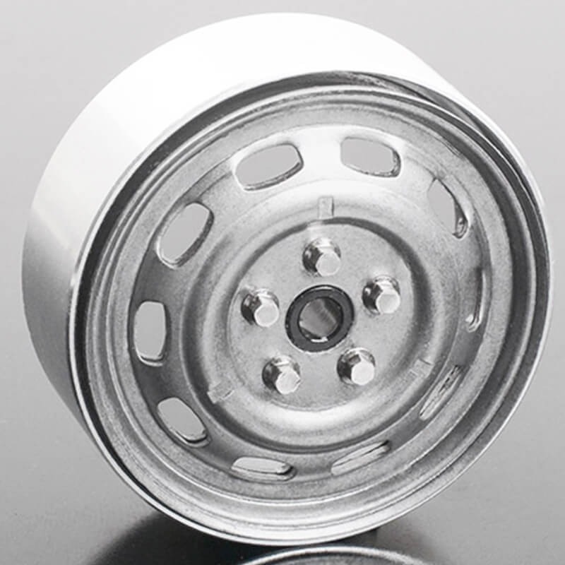 RC4WD Stamped Steel 1.7&quot; 10-Oval Hole Wheels (Plain) (Z-W0312)