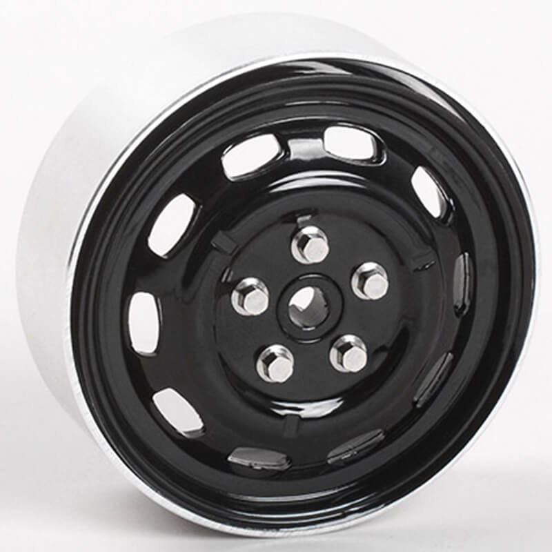 RC4WD Stamped Steel 1.7&quot; 10-Oval Hole Wheels (Black) (Z-W0313)