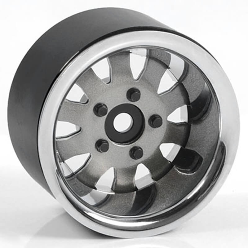RC4WD 1.9&quot; 5 Lug Steel Wheels W/Beauty Ring (Silver) (Z-W0327)