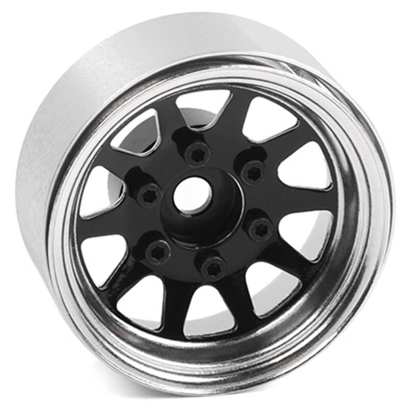 RC4WD OEM 6-Lug Stamped Steel 1.55&quot; Beadlock Wheels (Black &amp; (Z-W0337)